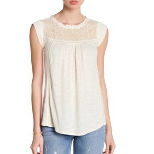 Lucky Brand Embroidered Yoke Blouse